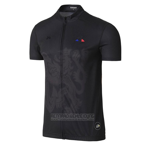 2017 Fahrradbekleidung Tour de France Shwarz Trikot Kurzarm und Tragerhose